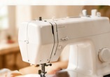 Macchina da cucire domestica pronta per iniziare